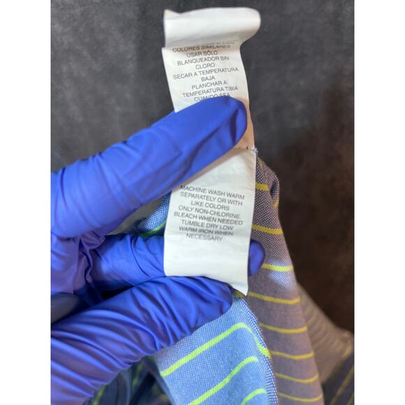 Boys NWT Children’s Place Blue & Yellow Striped Long Sleeve Button Down Shirt 10 - Picture 5 of 6